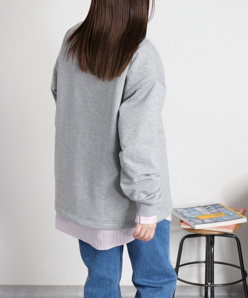 cepo（セポ）の「サイドドロストカラーネップ裏毛スウェットプルオーバー（スウェット・レディース・グレー/オフホワイト・M）」の13枚目の写真
