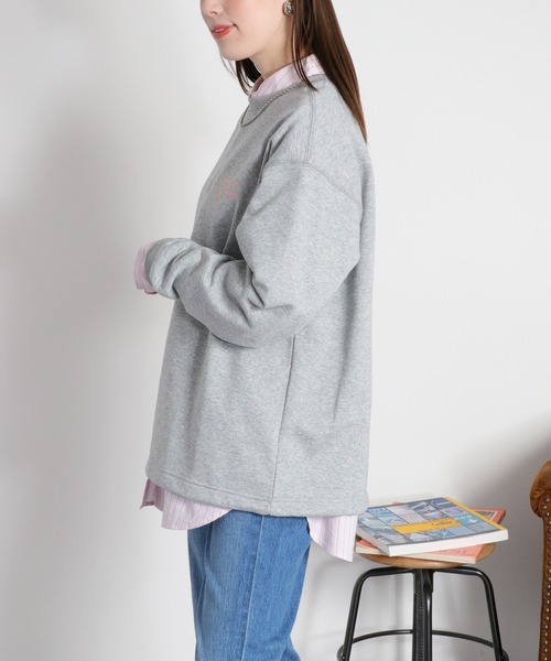 cepo（セポ）の「サイドドロストカラーネップ裏毛スウェットプルオーバー（スウェット・レディース・グレー/オフホワイト・M）」の11枚目の写真