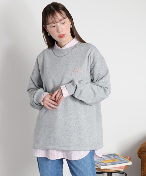 cepo（セポ）の「サイドドロストカラーネップ裏毛スウェットプルオーバー（スウェット・レディース・グレー/オフホワイト・M）」の9枚目の写真