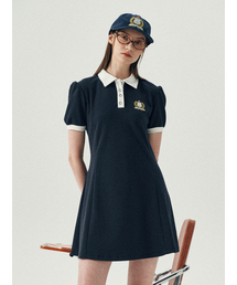 ALLINCOMPLETE（オールインコンプリート）の「パフフレアピケワンピース（ネイビー）（ワンピース）」