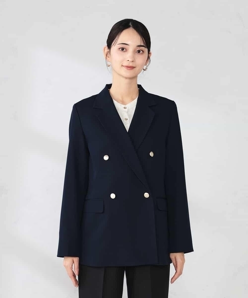 a.v.v(アーヴェヴェ)の「【洗える】ダブルブレストジャケット(テーラードジャケット・レディース・ライトグレー/ネイビー/ベージュ・36/40/38)」の20枚目の写真