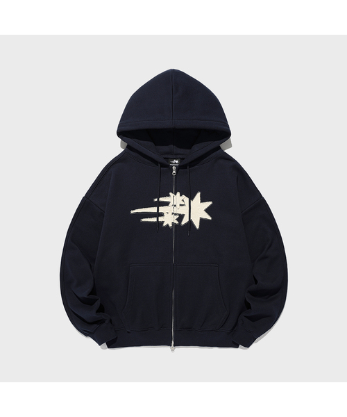 ttt_msw ExclusiveHoodie ジップパーカー　ネイビー　S ティーモダンストリートウエア×アイスアンドテクノ TTT MSW