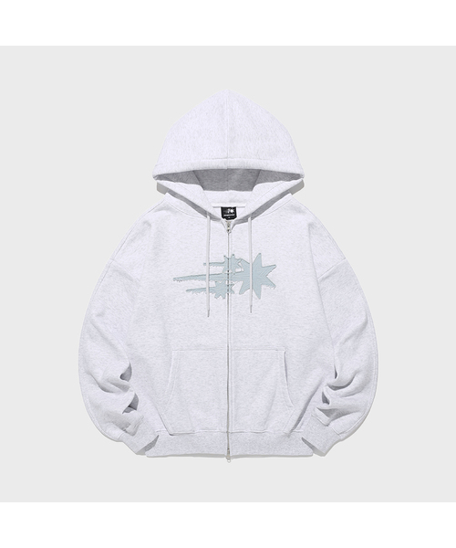 NICE GHOST CLUB(ナイスゴーストクラブ)の「3STAR APPLIQUE HOODIE ZIP UP_5colors(NG2GSUM490A)(パーカー・レディース・ネイビー/ライトグレー/バーガンディー・SMALL/MEDIUM)」の2枚目の写真