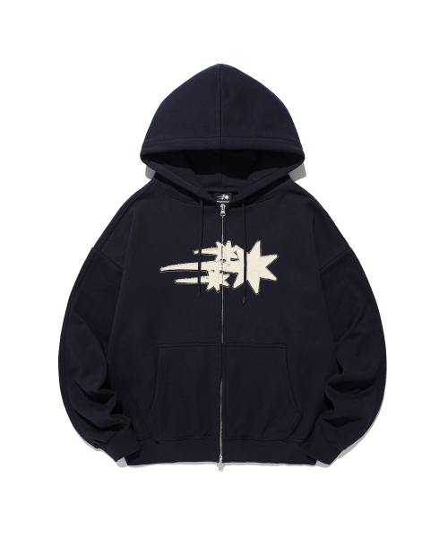 NICE GHOST CLUB(ナイスゴーストクラブ)の「3STAR APPLIQUE HOODIE ZIP UP_5colors(NG2GSUM490A)(パーカー・レディース・ネイビー/ライトグレー/バーガンディー・SMALL/MEDIUM)」の6枚目の写真