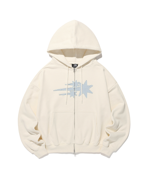 NICE GHOST CLUB(ナイスゴーストクラブ)の「3STAR APPLIQUE HOODIE ZIP UP_5colors(NG2GSUM490A)(パーカー・レディース・ネイビー/ライトグレー/バーガンディー・SMALL/MEDIUM)」の9枚目の写真