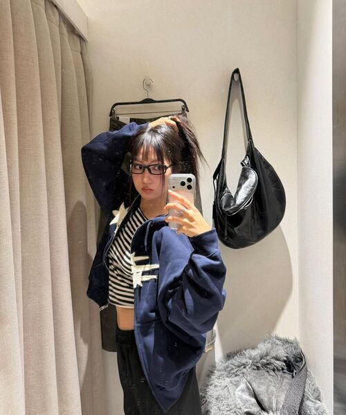NICE GHOST CLUB(ナイスゴーストクラブ)の「3STAR APPLIQUE HOODIE ZIP UP_5colors(NG2GSUM490A)(パーカー・レディース・ネイビー/ライトグレー/バーガンディー・SMALL/MEDIUM)」の19枚目の写真