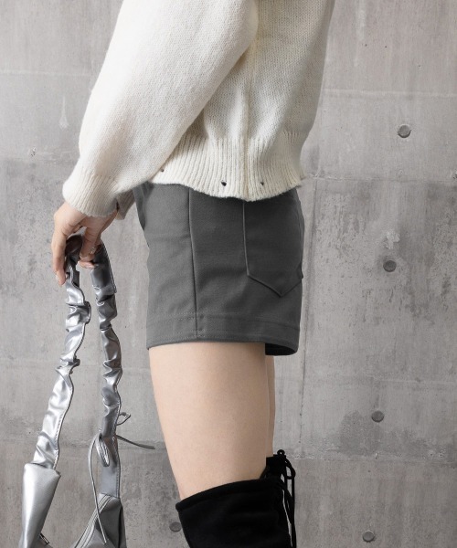 Miniministore(ミニミニストア)の「ウール風ショートパンツハイウエスト短パン(デニムパンツ・レディース・ダークグレー/ブラック/ブラウン・M/S/L)」の15枚目の写真