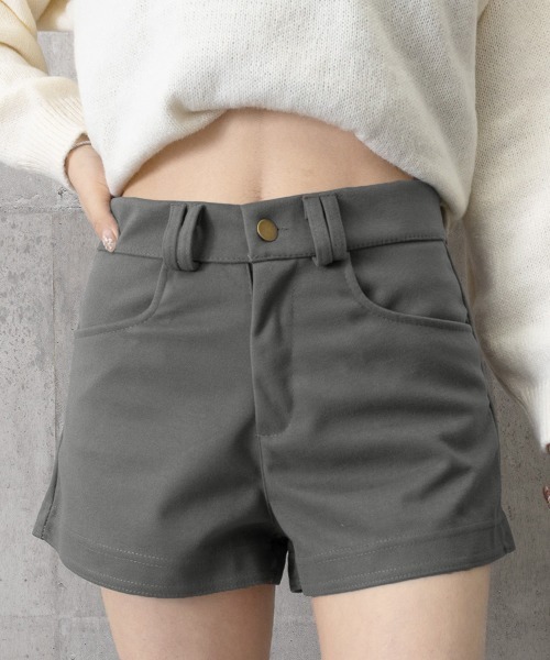 Miniministore(ミニミニストア)の「ウール風ショートパンツハイウエスト短パン(デニムパンツ・レディース・ダークグレー/ブラック/ブラウン・M/S/L)」の16枚目の写真