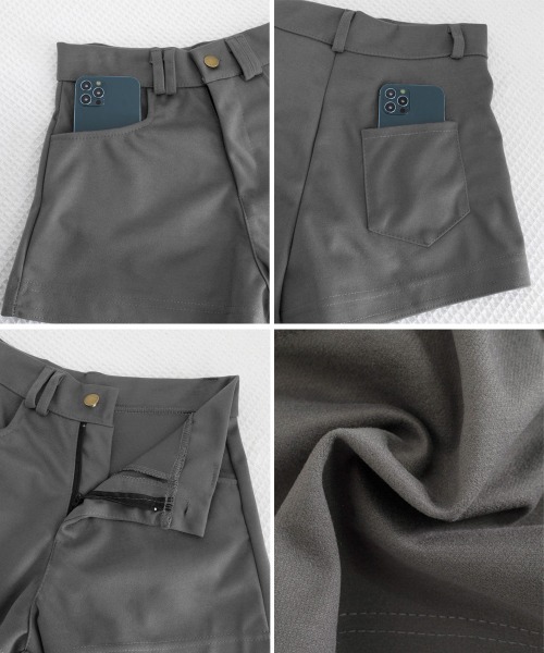 Miniministore(ミニミニストア)の「ウール風ショートパンツハイウエスト短パン(デニムパンツ・レディース・ダークグレー/ブラック/ブラウン・M/S/L)」の20枚目の写真