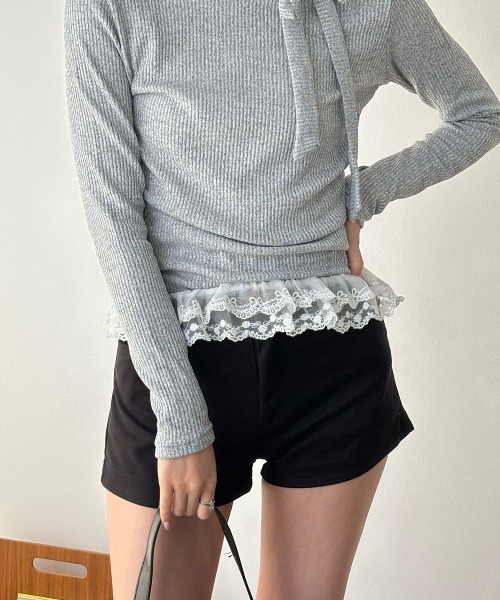 Miniministore(ミニミニストア)の「ウール風ショートパンツハイウエスト短パン(デニムパンツ・レディース・ダークグレー/ブラック/ブラウン・M/S/L)」の22枚目の写真