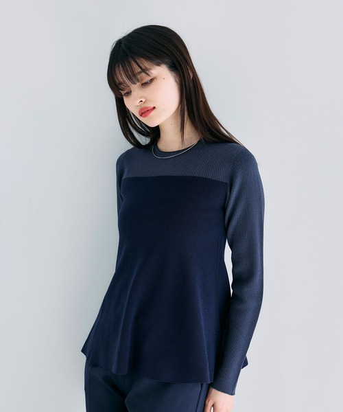 &. NOSTALGIA(アンドドットノスタルジア)の「ビスチェ切替ニットチュニック(Tシャツ/カットソー・レディース・オフホワイト/ネイビー/ピンク・M)」の8枚目の写真