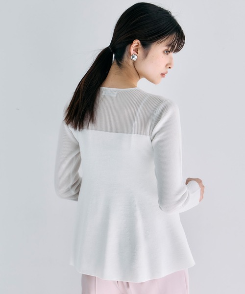 &. NOSTALGIA(アンドドットノスタルジア)の「ビスチェ切替ニットチュニック(Tシャツ/カットソー・レディース・オフホワイト/ネイビー/ピンク・M)」の13枚目の写真