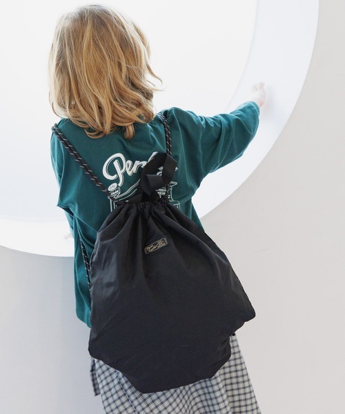 GLOBAL WORK（グローバルワーク）の「洗える撥水ナップサック/641380（バックパック/リュック・キッズ・ブルー系その他6/ブラック/カーキ・FREE）」の2枚目の写真