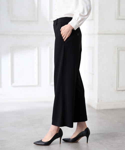 A/C DESIGN BY ALPHA CUBIC（エーシーデザインバイアルファキュービック）の「【アルファブリック】ストレッチワイドパンツ【セットアップ対応・UVカット】（その他パンツ・レディース・ブラック/ネイビー・61/64/67/70/73/76）」の4枚目の写真