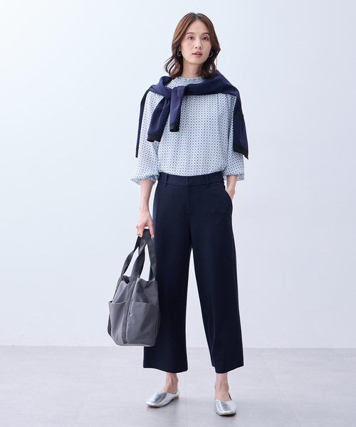 A/C DESIGN BY ALPHA CUBIC（エーシーデザインバイアルファキュービック）の「【アルファブリック】ストレッチワイドパンツ【セットアップ対応・UVカット】（その他パンツ・レディース・ブラック/ネイビー・61/64/67/70/73/76）」の15枚目の写真