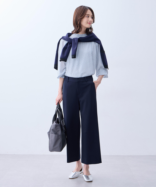 A/C DESIGN BY ALPHA CUBIC（エーシーデザインバイアルファキュービック）の「【アルファブリック】ストレッチワイドパンツ【セットアップ対応・UVカット】（その他パンツ・レディース・ブラック/ネイビー・61/64/67/70/73/76）」の16枚目の写真