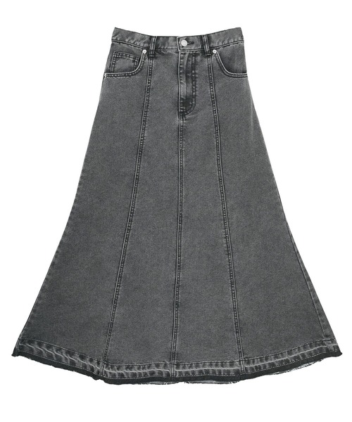 Green　Parks（グリーンパークス）の「イージーデニムマーメイドスカート（スカート・レディース・ブラック/ライトインディゴブルー・L/M）」の10枚目の写真