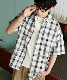 U.S. POLO ASSN.U.S. POLO ASSN. × PUBLUX/ユーエスポロアッスン 別注 ワンポイント チェック ショートスリーブシャツ 限定