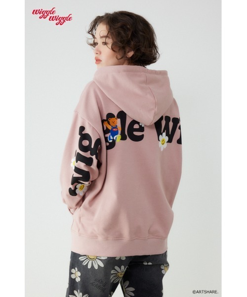 RODEO CROWNS WIDE BOWL（ロデオクラウンズワイドボウル）の「(wiggle wiggle)ZIPパーカー（パーカー・レディース・グレー×ホワイト/ブラック/ピンク・FREE）」の3枚目の写真