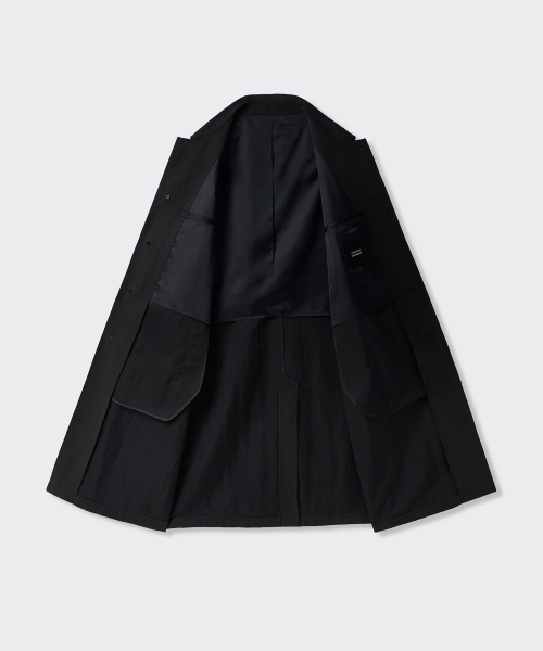 MUSINSA STANDARD（ムシンサスタンダード）の「[シティワーカーズ] カーマーシングルトレンチコート [ブラック]（トレンチコート・メンズ・その他・MEDIUM/LARGE/X-LARGE/2XL）」の3枚目の写真