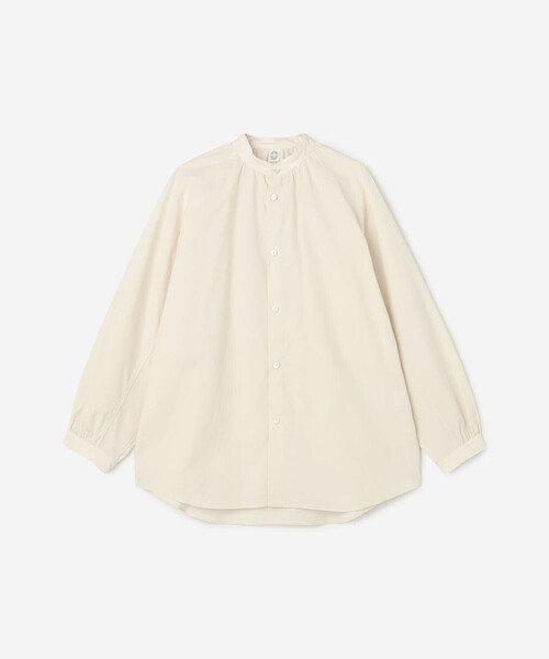 ORCIVAL（オーシバル）の「ORCIVAL | コットンタイプライター 長袖バンドカラーシャツ WOMEN（シャツ/ブラウス・レディース・アイボリー/サックスブルー・1）」の2枚目の写真