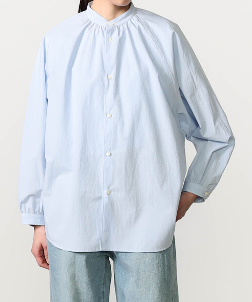 ORCIVAL（オーシバル）の「ORCIVAL | コットンタイプライター 長袖バンドカラーシャツ WOMEN（シャツ/ブラウス・レディース・アイボリー/サックスブルー・1）」の11枚目の写真