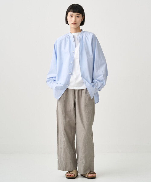 ORCIVAL（オーシバル）の「ORCIVAL | コットンタイプライター 長袖バンドカラーシャツ WOMEN（シャツ/ブラウス・レディース・アイボリー/サックスブルー・1）」の15枚目の写真