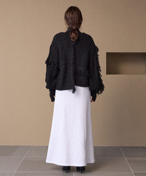 MIELI INVARIANT（ミエリインヴァリアント）の「Fringe Spot Knit Cardigan（カーディガン/ボレロ・レディース・アイボリー/ブラック・FREE）」の6枚目の写真