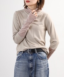 CHILLO チュール切替タートルジャージ 長袖