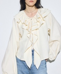 ラッフルロングスリーブブラウス
