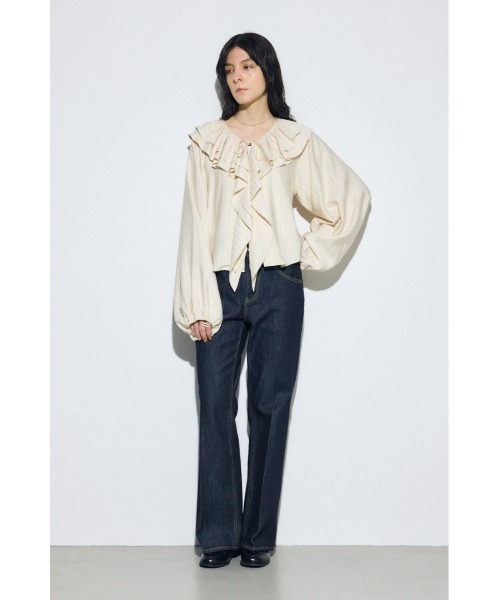 ラッフルロングスリーブブラウス（シャツ/ブラウス）｜AZUL BY MOUSSY