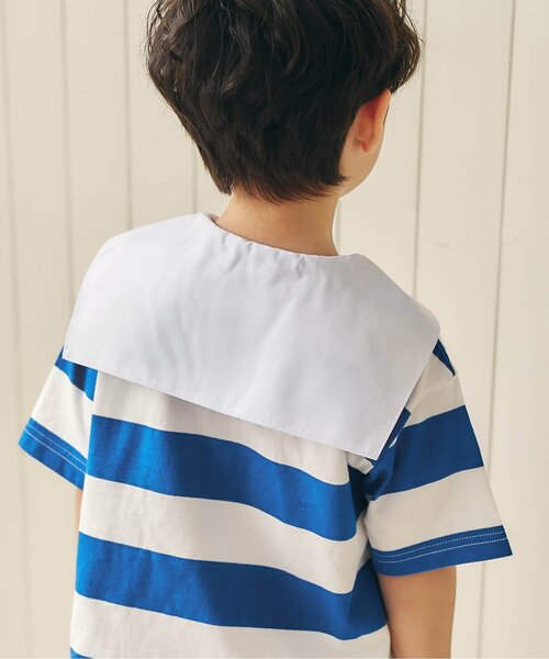 apres les cours（アプレレクール）の「セーラーボーダーセットアップ（セットアップ・キッズ・オレンジ/ブルー・130/120/110/100/90/80）」の6枚目の写真
