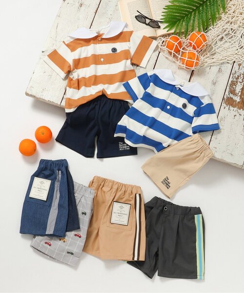 apres les cours（アプレレクール）の「セーラーボーダーセットアップ（セットアップ・キッズ・オレンジ/ブルー・130/120/110/100/90/80）」の9枚目の写真