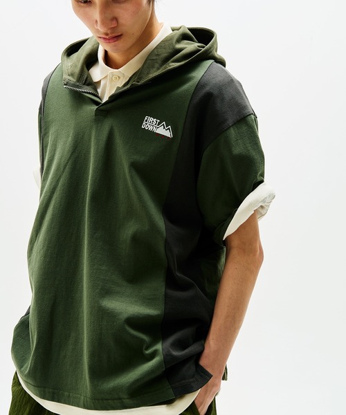 FIRST DOWN(ファーストダウン)の「サーマル スリーブポロシャツ(ポロシャツ・メンズ・チャコールグレー/アイボリー・M/L/XL)」の15枚目の写真