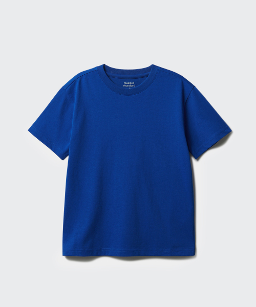 MUSINSA STANDARD KIDS（ムシンサスタンダードキッズ）の「[クールスタンダード] リラックスドクルーネックTシャツ [ブルー]（Tシャツ/カットソー・レディース・その他・100/110/120/130/140/150/160）」の3枚目の写真