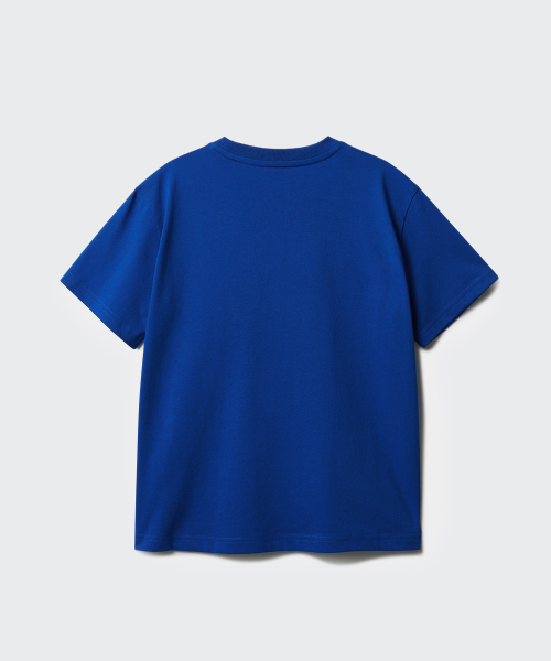 MUSINSA STANDARD KIDS（ムシンサスタンダードキッズ）の「[クールスタンダード] リラックスドクルーネックTシャツ [ブルー]（Tシャツ/カットソー・レディース・その他・100/110/120/130/140/150/160）」の4枚目の写真