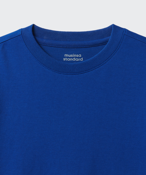 MUSINSA STANDARD KIDS（ムシンサスタンダードキッズ）の「[クールスタンダード] リラックスドクルーネックTシャツ [ブルー]（Tシャツ/カットソー・レディース・その他・100/110/120/130/140/150/160）」の5枚目の写真