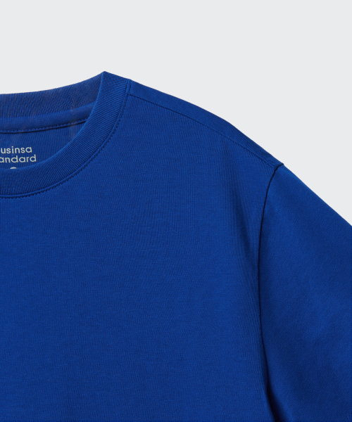 MUSINSA STANDARD KIDS（ムシンサスタンダードキッズ）の「[クールスタンダード] リラックスドクルーネックTシャツ [ブルー]（Tシャツ/カットソー・レディース・その他・100/110/120/130/140/150/160）」の7枚目の写真