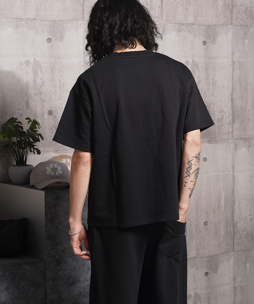 STAY GOLD（ステイゴールド）の「【STAYGOLD】LA ロゴ刺繍 ショート丈 ボックスシルエット 裏毛スウェットTシャツ / セットアップ対応 / LA Logo Embroidered Sweatshirt T-Shirt（Tシャツ/カットソー・レディース・ブラック/ホワイト/グリーン/ネイビー/グレー・XL/M/L）」の9枚目の写真