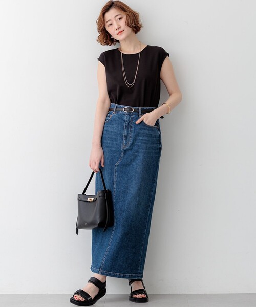23区 L（ニジュウサンクオオキイサイズ）の「ジョーゼットフレンチスリーブ カットソー（Tシャツ/カットソー・レディース・ホワイト系/ブラック系・44/46）」の12枚目の写真