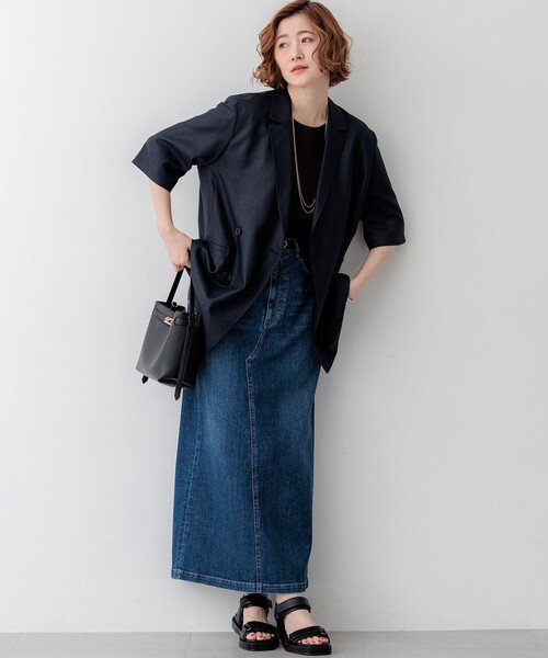23区 L（ニジュウサンクオオキイサイズ）の「ジョーゼットフレンチスリーブ カットソー（Tシャツ/カットソー・レディース・ホワイト系/ブラック系・44/46）」の10枚目の写真