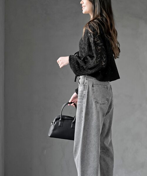 rps（アールピーエス）の「フロントリボン透かし編みニットカーディガン（カーディガン/ボレロ・レディース・ブラック/ミント/オフホワイト・フリー）」の13枚目の写真