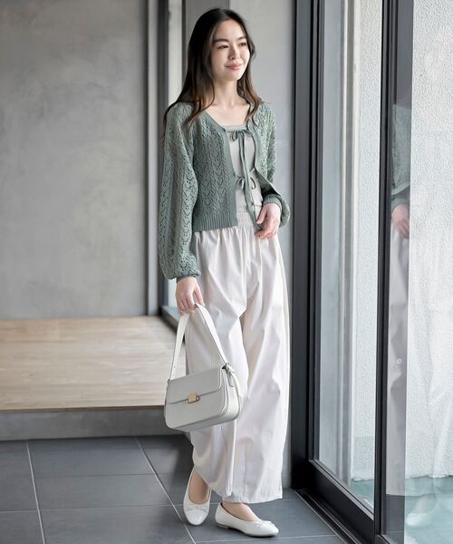 rps（アールピーエス）の「フロントリボン透かし編みニットカーディガン（カーディガン/ボレロ・レディース・ブラック/ミント/オフホワイト・フリー）」の20枚目の写真