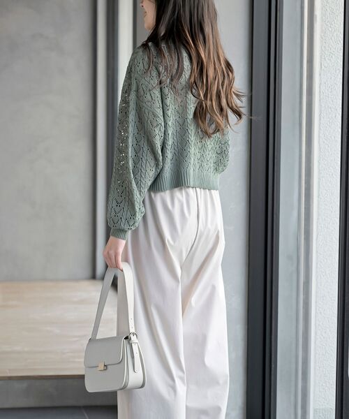 rps（アールピーエス）の「フロントリボン透かし編みニットカーディガン（カーディガン/ボレロ・レディース・ブラック/ミント/オフホワイト・フリー）」の22枚目の写真