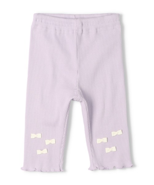 kids zoo(キッズズー)の「リボン付6分丈ハーフレギンス(その他パンツ・キッズ・ピンク/ラベンダー・80/90)」の2枚目の写真