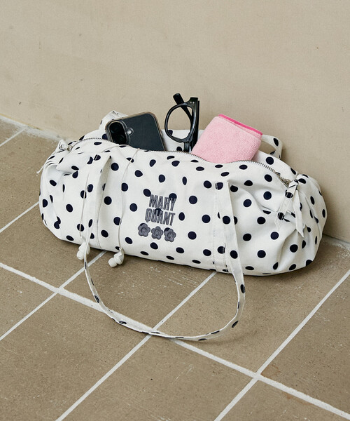 MARY QUANT × PUBLUX/マリークワント ロゴ刺繍 ギャザー ボストン