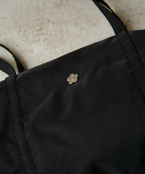 MARY QUANT × PUBLUX/マリークワント ロゴ刺繍 ギャザー ボストン