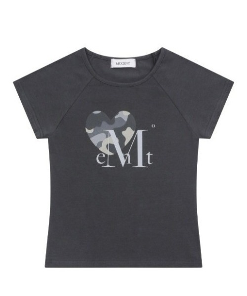 MUCENT(ムセント)の「A'GEM/9 × .kom 『MUCENT/ムセント』 CANYON HEART CAMO HALF T UNISEX/キャニオンハートカモ Tシャツ(Tシャツ/カットソー・レディース・カーキ/チャコールグレー・XS)」の8枚目の写真