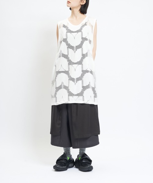 gomme(ゴム)の「ロングメッシュT(Tシャツ/カットソー・レディース・ブラウン/ホワイト/ブラック・MEDIUM)」の18枚目の写真