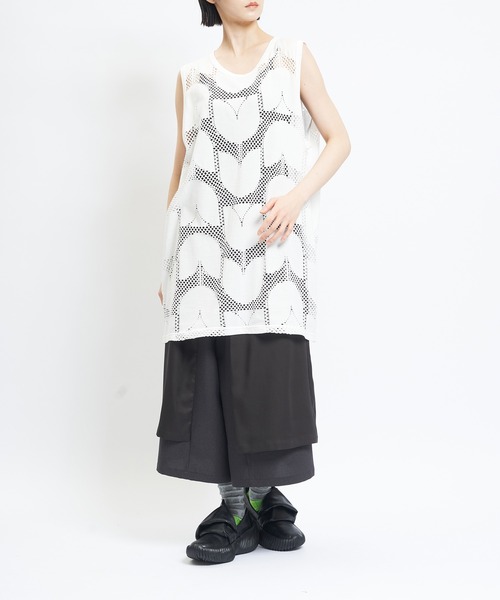 gomme(ゴム)の「ロングメッシュT(Tシャツ/カットソー・レディース・ブラウン/ホワイト/ブラック・MEDIUM)」の19枚目の写真